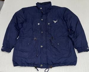 VINTAGE Triple Fat Goose Jacket Mens XL Down Filled Parka Puffer Coat Blue